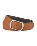 Reversible Leather Belt, Gray to Light Brown 