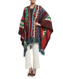 Multi-Print Open-Front Poncho, Multi Colors