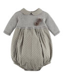 Long-Sleeve Sweater & Corduroy Bubble Playsuit, Gray, Size 3-18 Months