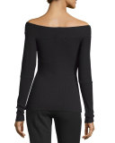 Love Ribbed Off-the-Shoulder Top