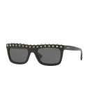 Soul Rockstud Flat-Top Monochromatic Sunglasses