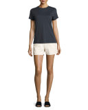 High-Waist Stretch-Cotton Shorts