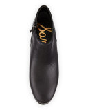 Petty Leather Ankle Bootie, Black