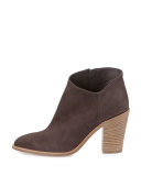 Easton Asymmetric Nubuck 85mm Bootie, Dark Smoke