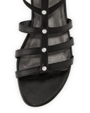 Gladiator Tall Leather Sandal, Black