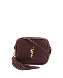 Monogram Blogger Leather Crossbody Bag, Bordeaux
