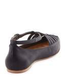 Pasque Caged Ankle-Strap Flat, Black