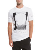 Abstract-Print Jersey T-Shirt, White