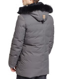 Edward-BC Lux Down Jacket w/Fur-Lined Hood, Slate