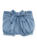 Denim Effect Shorts w/ Bow, Size 12-18 Months 