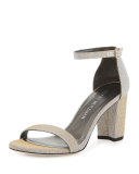 Nearlynude Shimmery City Sandal, Magnesium