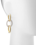 18K Gold Three-Loop Diamond Drop Earrings