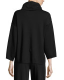 Cowl-Neck Boxy Cotton Top