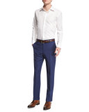 Parker Gabardine Wool Trousers, Navy