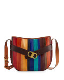Gemini Link Belted Eel-Stripe Shoulder Bag, Multicolor