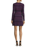Paxton V-Neck Mini Dress, Juniper Stripe