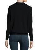 Zipper-Neck Cashmere Top 