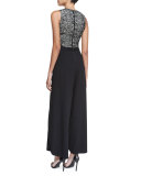 Larissa Layered Wide-Leg Pants, Black