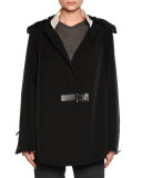 Tech Removable-Hood Coat, Black