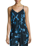 Floral-Print Bias-Cut Camisole, Multi Pattern