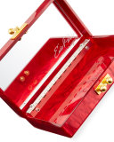 Jean Heart Box Clutch Bag, Red