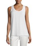 Debardeur Jersey & Georgette Tank, Ivory