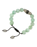 Green Moonstone & Diamond Beaded Bracelet