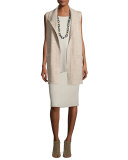 Washable Wool Crepe Pencil Skirt 