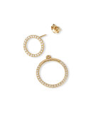 Pavé Diamond Double-Circle Jacket Earrings