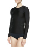 Perfect UPF 50 Long-Sleeve Swim Tee, Black