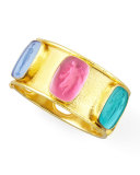 Muse Intaglio 19k Gold Bangle, Pastel