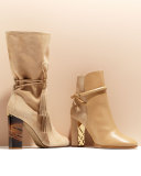 Shola Leather & Suede Ankle Boot, Light Nude