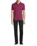Five-Pocket Stretch-Cotton Pants, Black