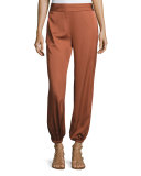 Pascal Tapered Stretch Jersey Pants, Cinnamon