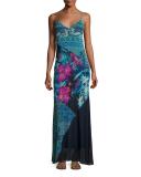 Sleeveless Mixed-Print Patchwork Maxi Dress, Multi