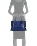 Penelope Small Leather & Suede Tote Bag, Blue