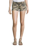 Kiera Low-Rise Cutoff Shorts, Vintage Camo