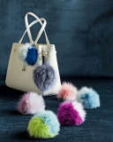 Two-Tone Fox Fur Pompom, Pink Combo