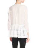 Lace Layered Babydoll Blouse, White