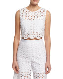 Ruby Crocheted-Lace Crop Top