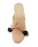 Hadley Leather Tassel Clog, Natural/Black