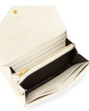 Monogram Leather Large Flap Continental Wallet, White