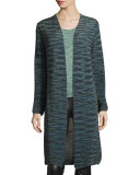 Long Space-Dyed Lurex® Duster, Teal