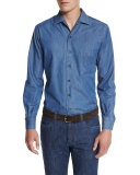 Andre Denim Button-Down Shirt, Indigo