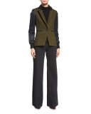 Wisteria Colorblock Flight Blazer, Army Green/Black