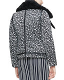 Kazan Floral-Print Zip-Front Parka W/ Shearling Trim