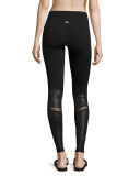 Moto High-Waist Sport Leggings, Black