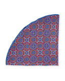 Medallion & Glen Plaid Silk Pocket Circle, Red