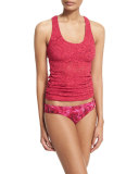 Floral-Embroidered Lace Tankini Swimsuit Set