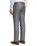 Trofeo Flat-Front Trousers, Gray